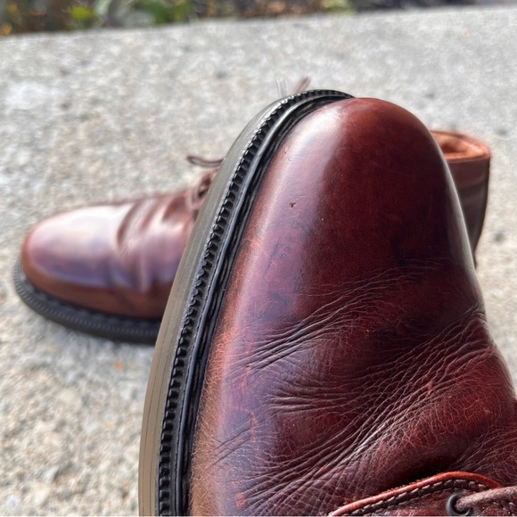 Johnston Murphy Vintage Welch Cut Round Toe Brown Leather Boots Men 9.5M - Picture 14 of 16